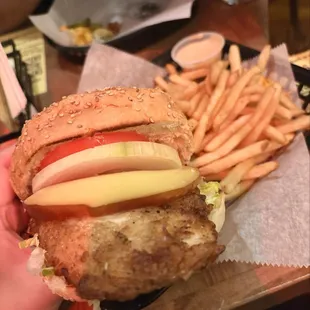 Fried Chicken Sandwich with Fries.