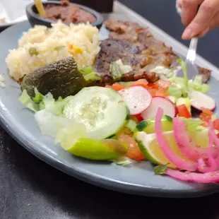 a plate of food on a table