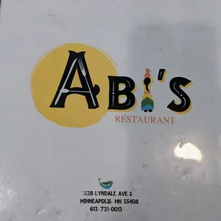 a menu for a restaurant