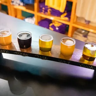 a flight of beers