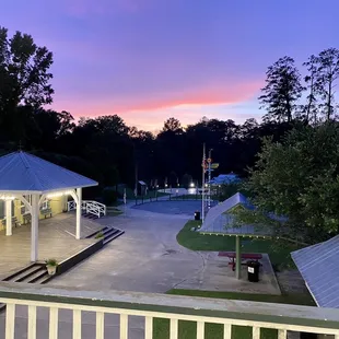 An early summer sunset in Abita Springs, from the park adjacent to the Abita Brew Pub.