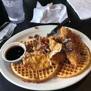 fried chicken and waffles