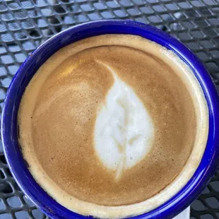 Love my cappuccino in a mug!  Don't get artistry every time, but this was great!