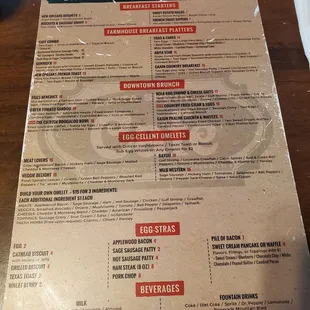 Breakfast/Brunch Menu