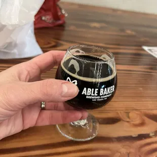 Beer time! The baby sized beers are a perfect way to sample new brews.