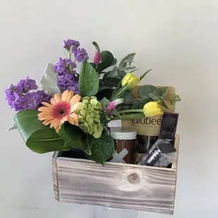 Local love box~florals, chocolates, candle all local made