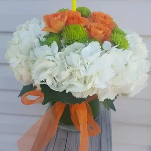 This is what I got for a birthday arrangement, colorless, pretty bland, and boring.