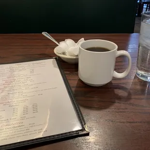 ... coffee and water for me, though