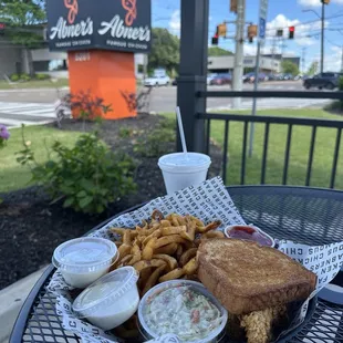 fish and chips, outside