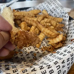 Over-cooked and dry chicken.