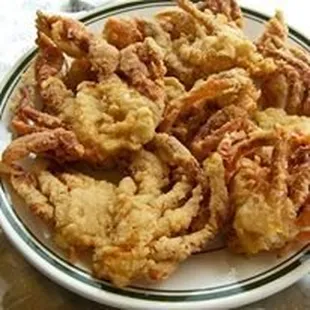 a plate of fried crab