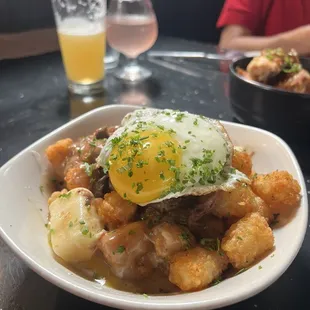 Poutine with short rib (under the fried egg)