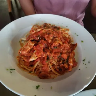 Pasta arrabiata with chicken