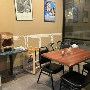 Pieces of trim missing on the wall