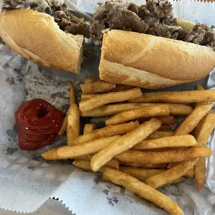 Classic cheesesteak and fries!