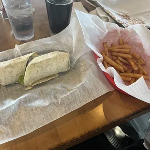 Caesar chix wrap with fries