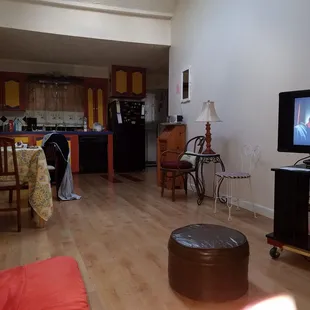 Living room facing kitchen