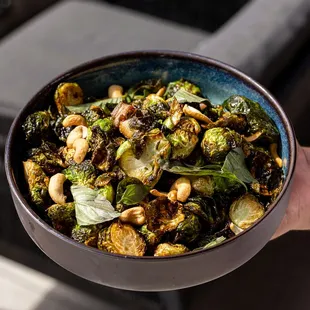 Brussels with pork belly