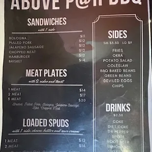 menu