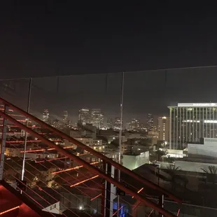a view of a city at night