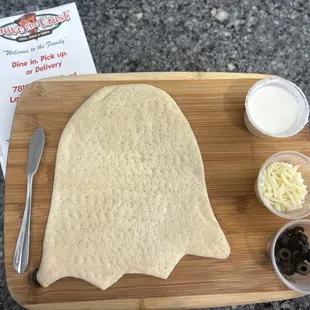 Spooky ghost pizza