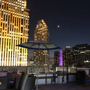 a view of a city at night