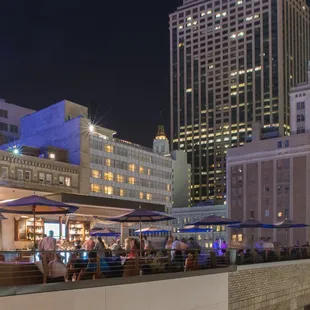 a view of a city at night