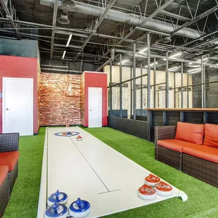 Come try iceless curling.