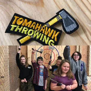 Girl Scouts earning their patch