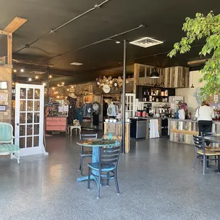 This is the coffee bar and entry to the 20+ small shops. There is a tattoo shop as well.