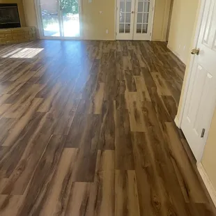 Luxury vinyl in Belmont hickory. What a beautiful outcome!