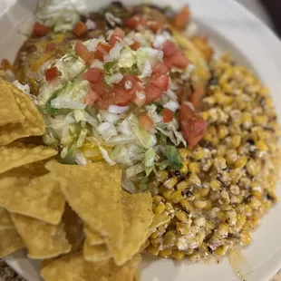 Christmas Red Chile Enchiladas w/ Esquite