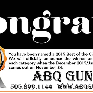 ABQ THE MAGAZINE BEST OF CITY 2015 TOP FIVE
