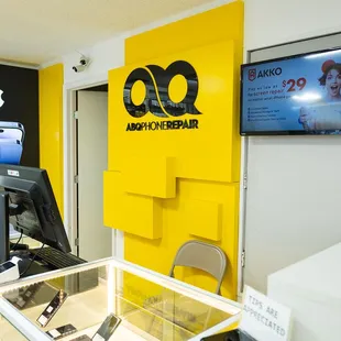 Front Desk and interior of ABQ Phone Repair &amp; Accessories