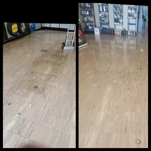 Tire shop strip and wax