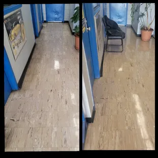 Tire shop strip and wax