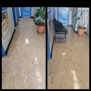 Tire shop strip and wax