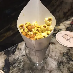 Complimentary curry popcorn