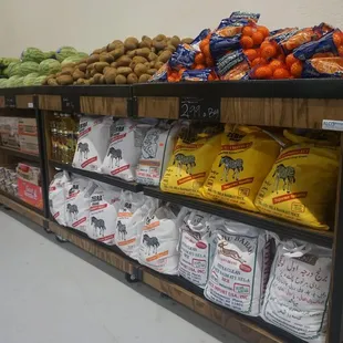 a display of fruits and vegetables