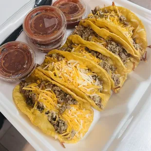 Tacos (no garnish filled to the brim)