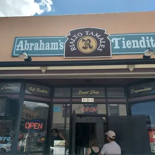 the front of the store