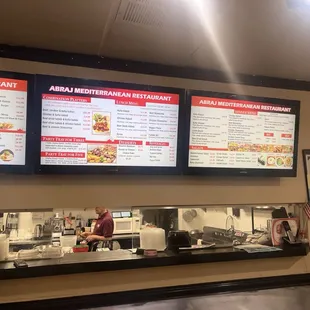 Menu and counter