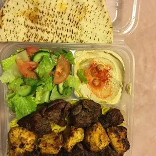 Beef, Chicken and Kufta Kabob Combo Platter