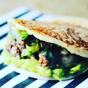 a close up of a sandwich