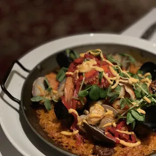 Seafood paella