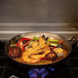 paella, food
