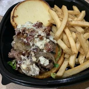 Black and blue burger.