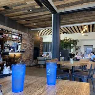 View of the bar from the patio.