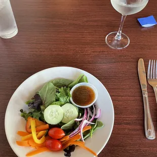 The salad to start. Honey Maple Bacon vinaigrette.