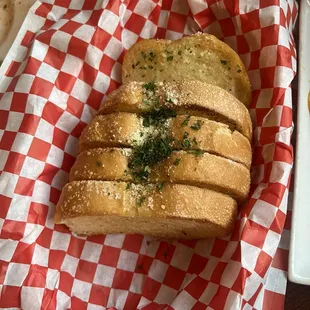 Hot fresh garlic bread
